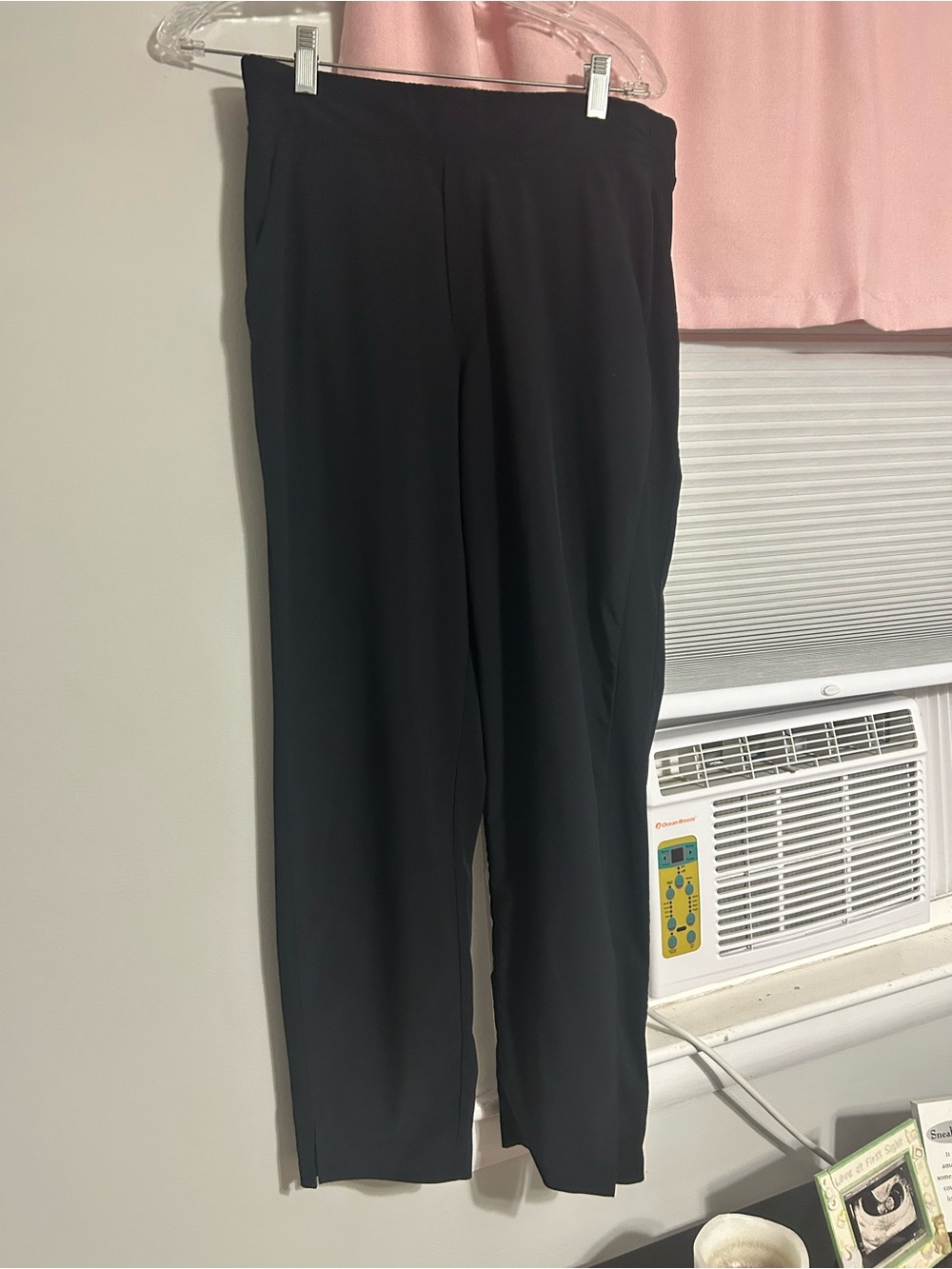 Athleta Black Straight-Leg Pull-On Trousers